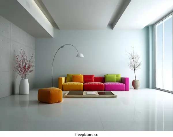 Colorful Modern Living Room Interior Design
