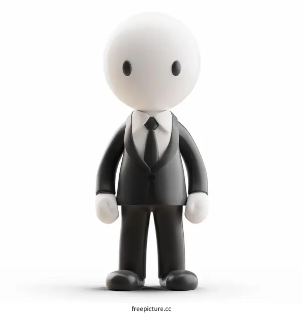 3D rendering of a faceless businessman in a suit