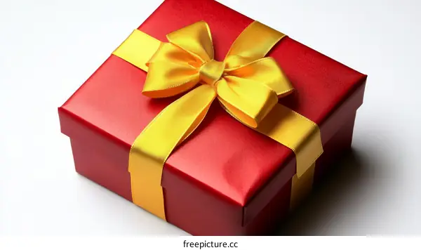Red Gift Box with Gold Ribbon