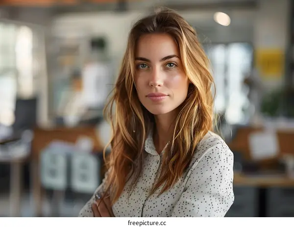 portrait of a young woman in a white shirt