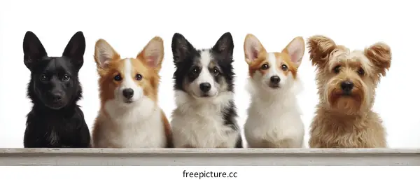 Four Adorable Dogs Posing Together