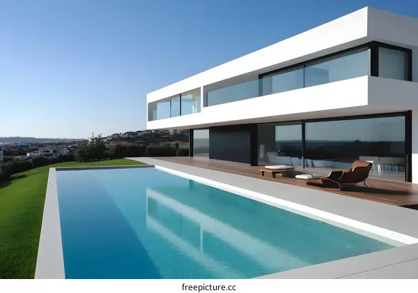 Modern White House with Infinity Pool and Panoramic View