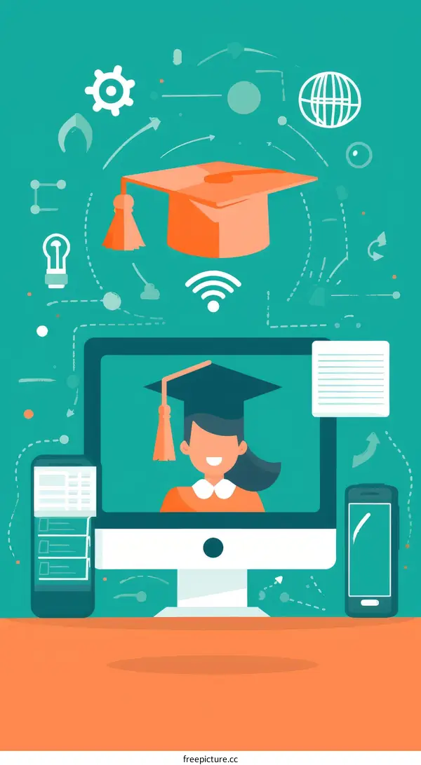 Online education concept illustration