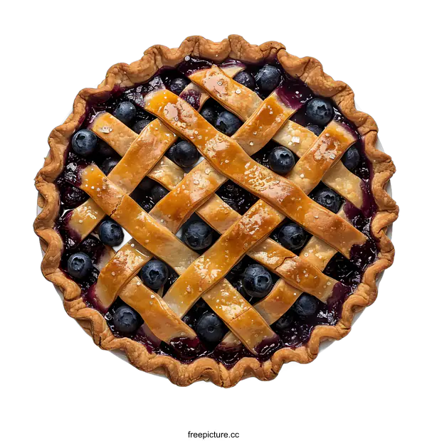 [Transparent Background PNG]Homemade blueberry pie isolated on white background