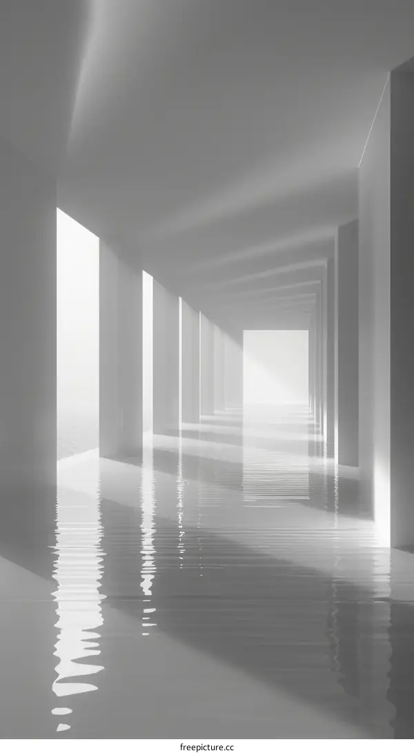 liminal space with water reflecting light