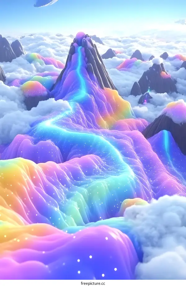 Rainbow Mountains Fantasy Landscape
