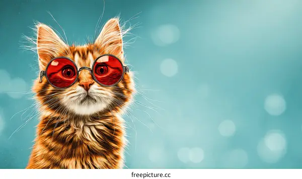 A Cute Kitten Wearing Sunglasses