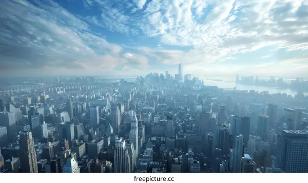 Iconic NYC Skyline: Hudson River, Statue of Liberty & Manhattan