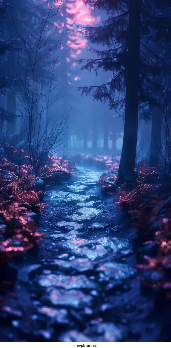 Mystical Pathway through an Enchanting Forest