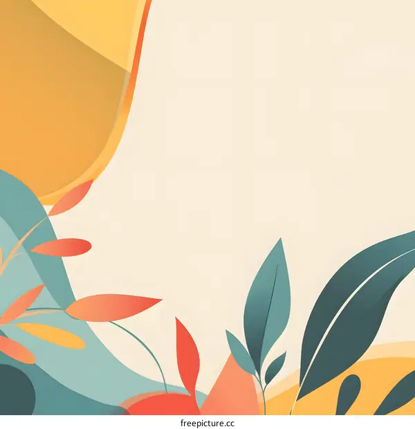 Abstract Floral Background with Yellow and Green Color Scheme