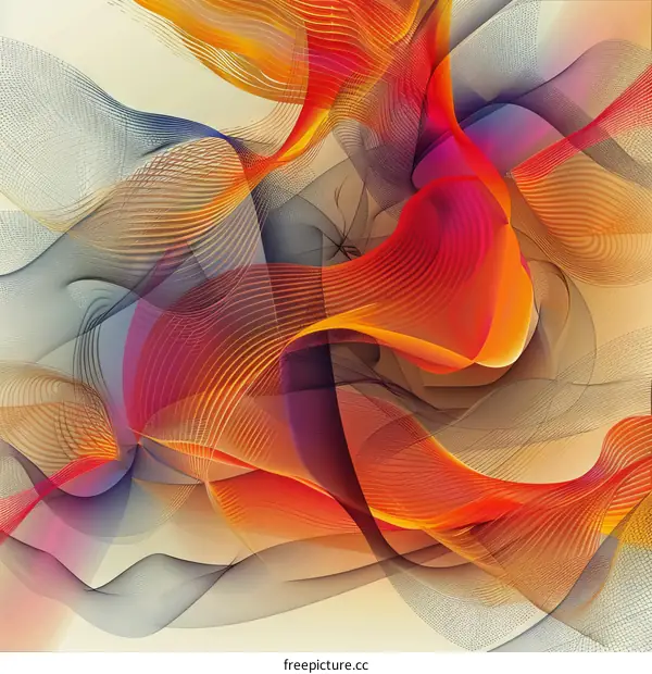 Red and Blue Wavy Lines