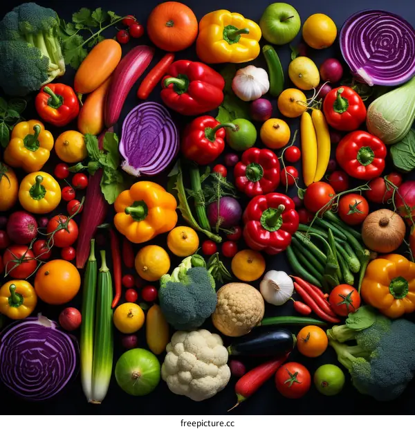 Vibrant Vegetable Medley: An Array of Fresh Produce