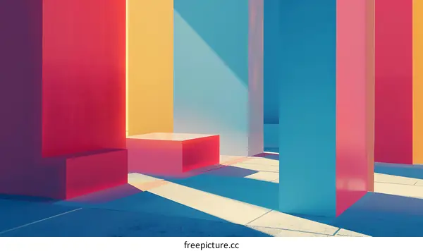 Abstract Minimalist Colorful Geometric Shapes Background