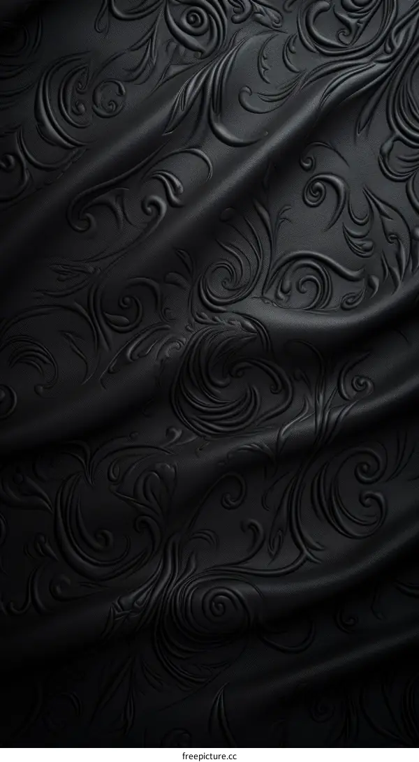 Black floral pattern on dark background