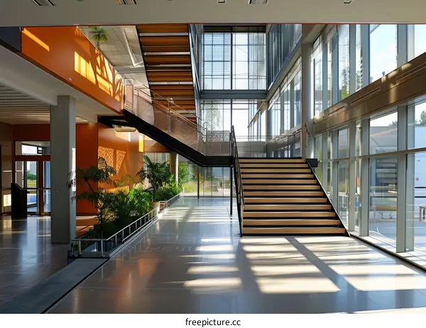 Staircase in a modern office building