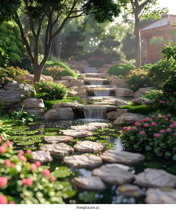 Chinese style garden landscape design renderings