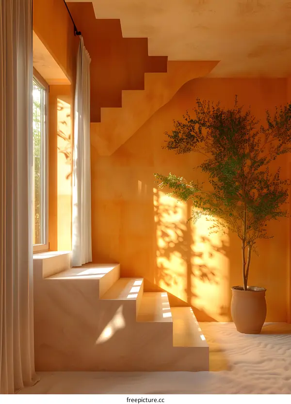 Minimalist Staircase with Natural Light