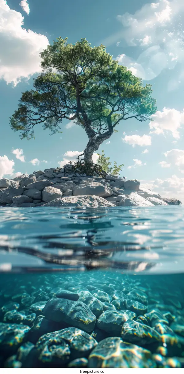 The tree of life in the middle of the ocean