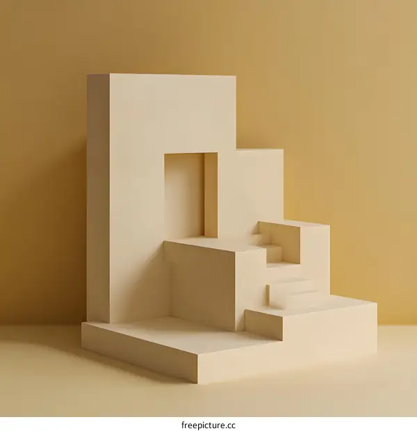 Abstract Minimalist Geometric Shapes 3D Render