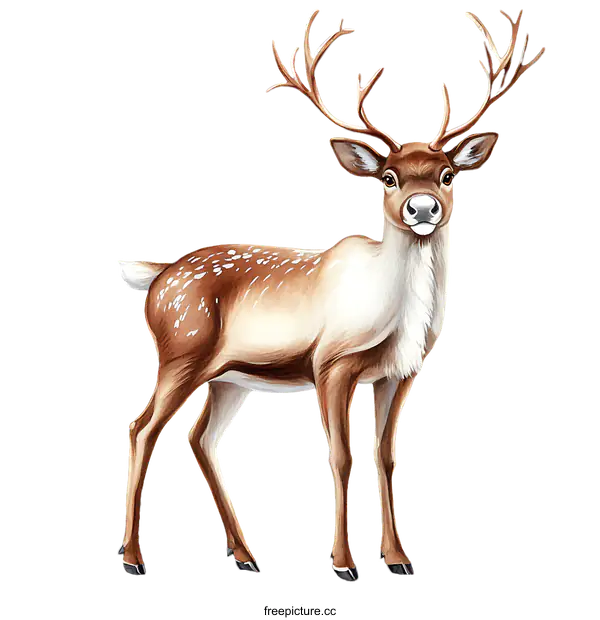 [Transparent Background PNG]Beautiful Watercolor Illustration of a Deer