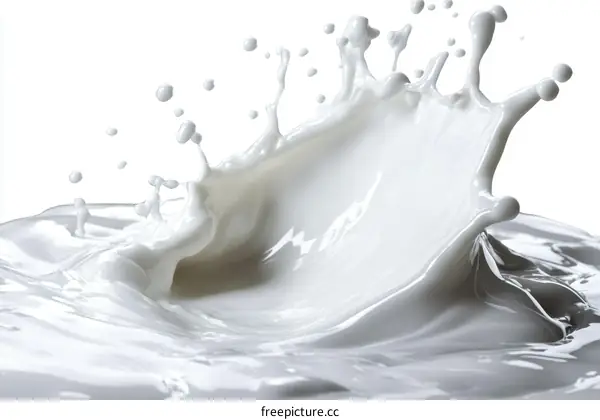 Milk Splashing in White Background