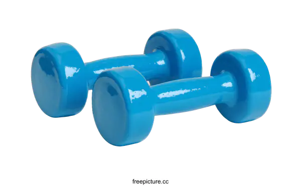 [Transparent Background PNG]Pair of Blue Dumbbells on a White Background