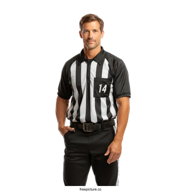 [Transparent Background PNG]Referee in Uniforms Professional Sports Official