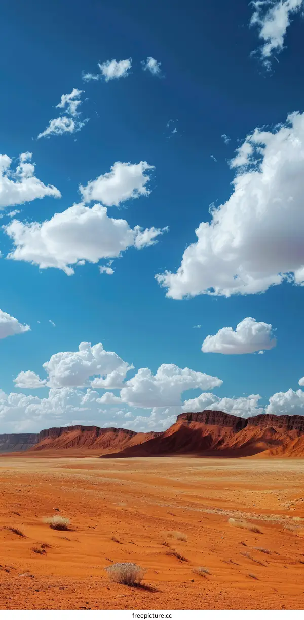 Red Rock Desert Landscape Under a Blue Sky