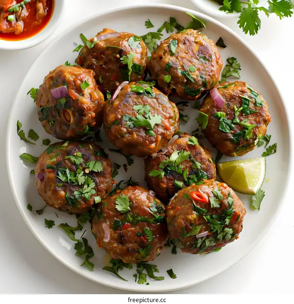 Spicy Meatballs with Cilantro and Lime