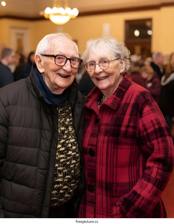 Senior Couple Smiling Together at a Social Event