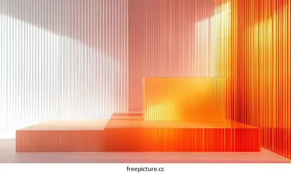 Modern Orange and White Geometric Product Display