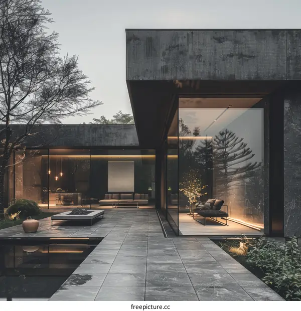 Modern Luxury Home with Pool and Courtyard