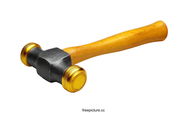 [Transparent Background PNG]Handcrafted Hammer with Golden Accents
