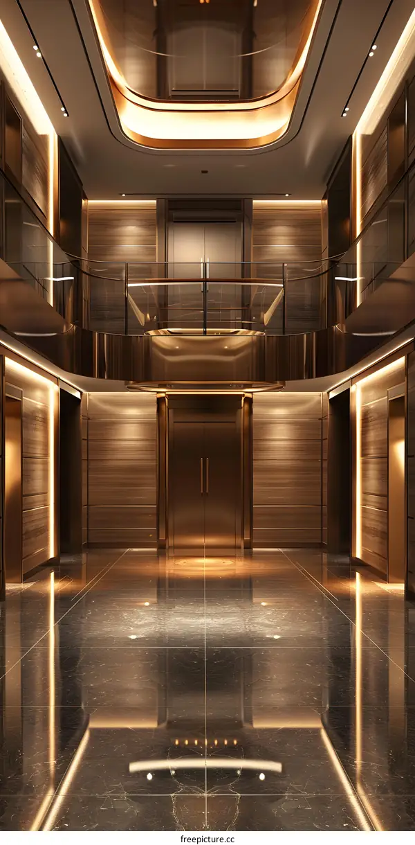 The magnificent hotel lobby