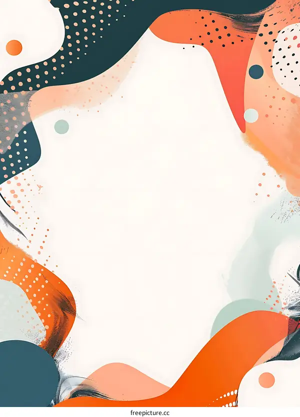 Abstract Shapes Background with Orange, Blue and Green Colors