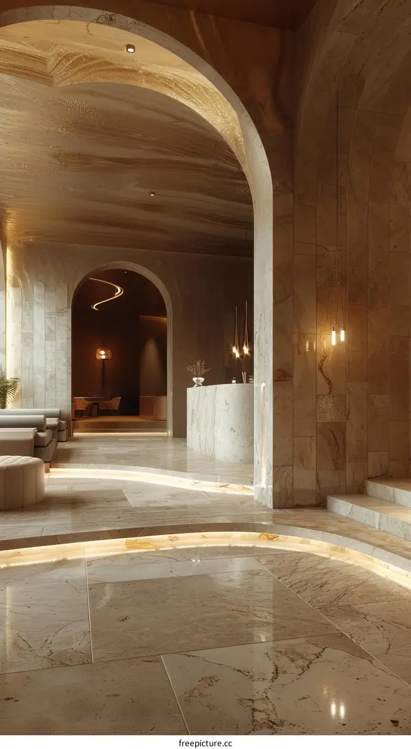 Modern Beige Interior Design Lobby