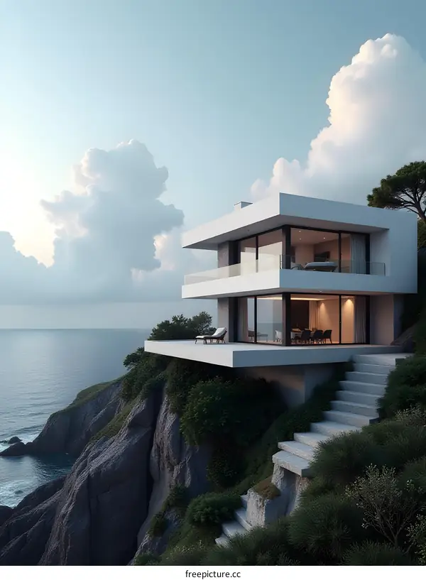 Modern Cliffside House with Ocean Views