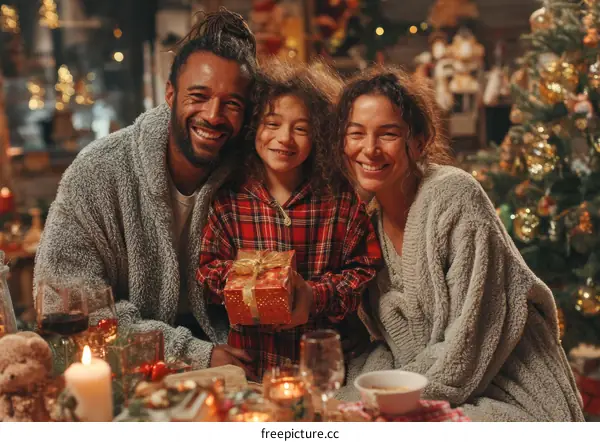 Happy Family Christmas Celebration