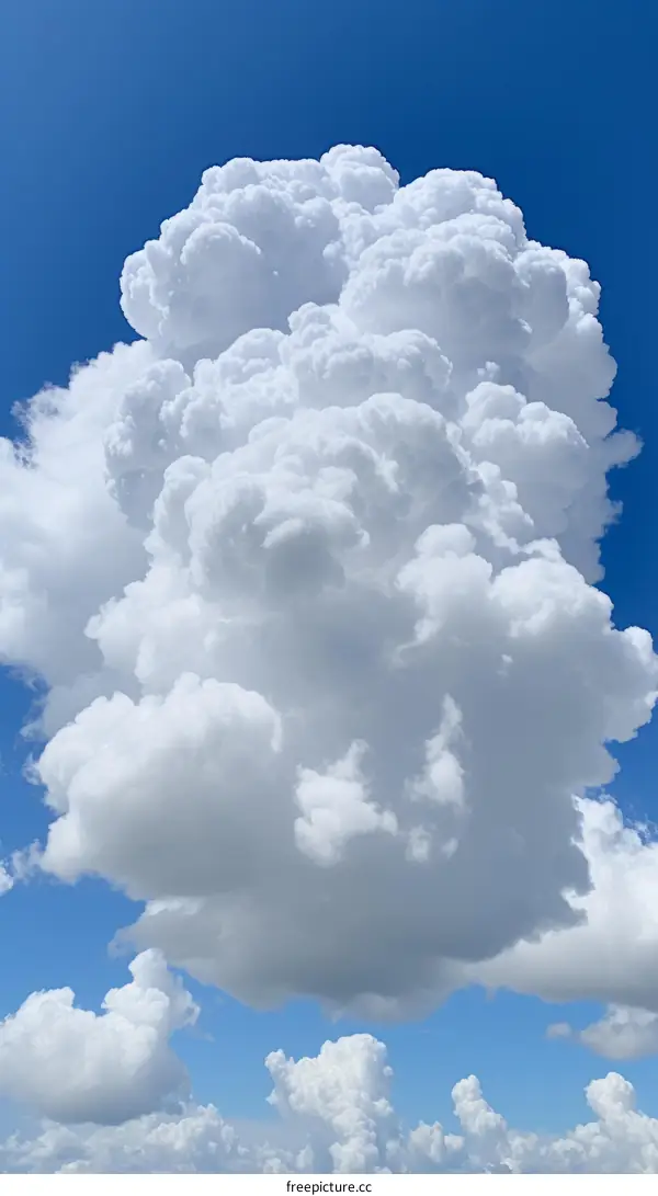 Large white cloudscape with blue sky