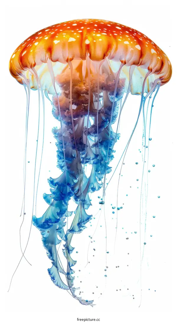 Stunning Orange and Blue Jellyfish