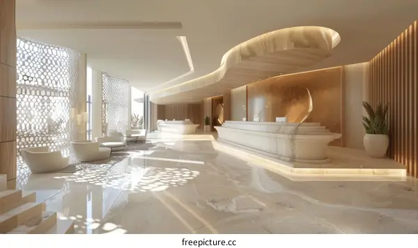 Modern Hotel Lobby Design Illustration