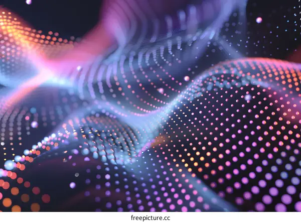 Abstract  Neon Color Dot Pattern Digital  Art Background