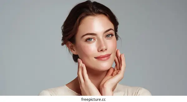 Beautiful Woman with Perfect Skin Portrait