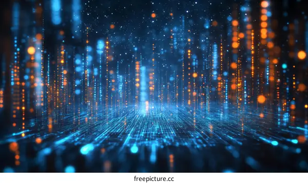 Digital Cityscape Abstract Futuristic Background