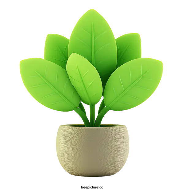 [Transparent Background PNG]Cartoon Plant in a Pot Illustration