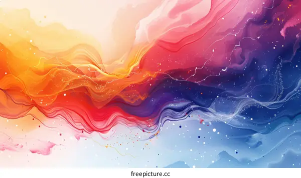 Abstract Colorful Liquid Painting Design