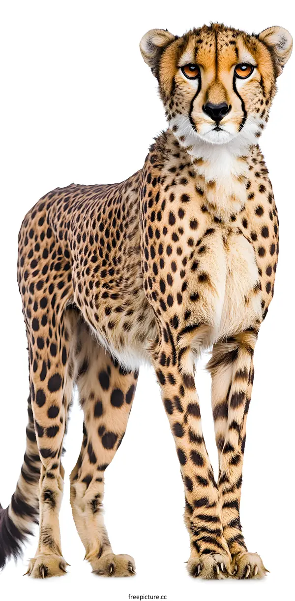 Cheetah Portrait with White Background