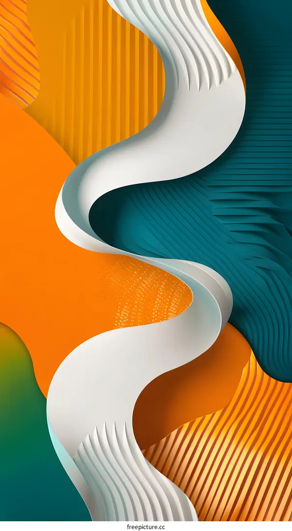 Abstract Shapes In Orange, White, And Green