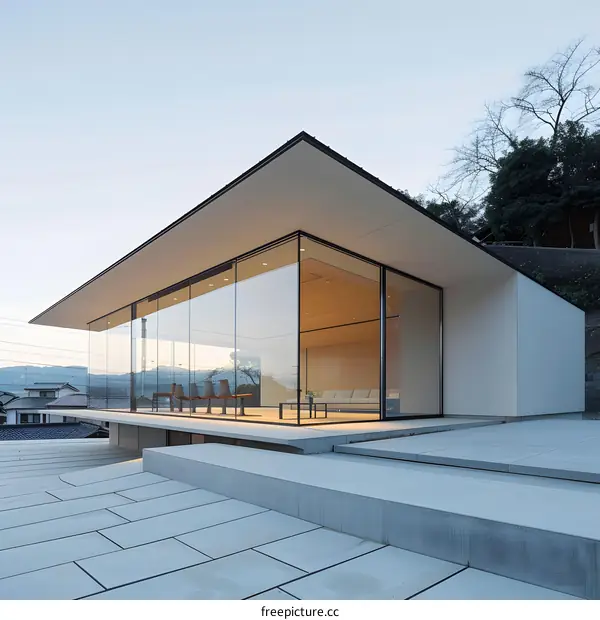 Modern Glass House with Minimalist Design