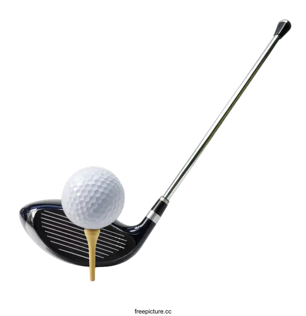 [Transparent Background PNG]Golf Club and Ball on Tee